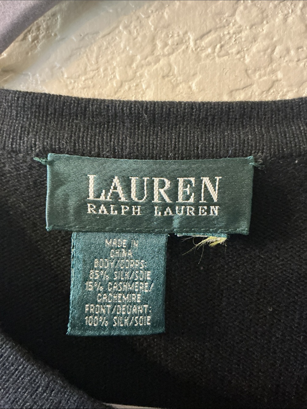 Ralph Lauren Black Gold-Print Button Cardigan Sweater SZ L - Picture 3 of 5